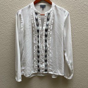 The Limited White Blouse with Unique Embroidery